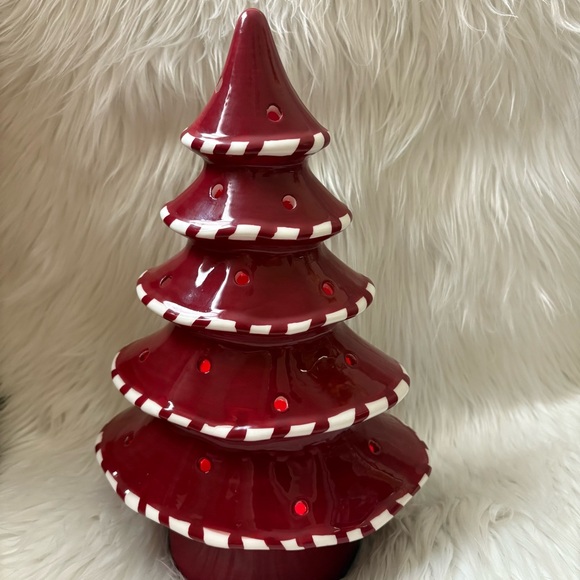 Lightscapes Candy Cane Color Morphing and White Light Up Ceramic Tree - Picture 5 of 12